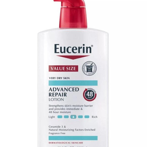 Eucerin Value Size Advanced Repair Body Lotion for Dry Skin  33.8 Fl Oz NEW - Picture 1 of 2